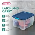 thumbnail image 3 of Sterilite Latch & Carry 18 Gallon Plastic Stacking Storage Tote, 18 Pack, 3 of 9
