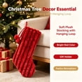 thumbnail image 6 of 1 Pack Red Striped Plush Christmas Stocking, Faux Fur Cuff Large Capacity Xmas Hanging Stocking, Washable Reusable Festive Gift Pouch for Fireplace & Christmas Tree Holiday Decoration, 6 of 7