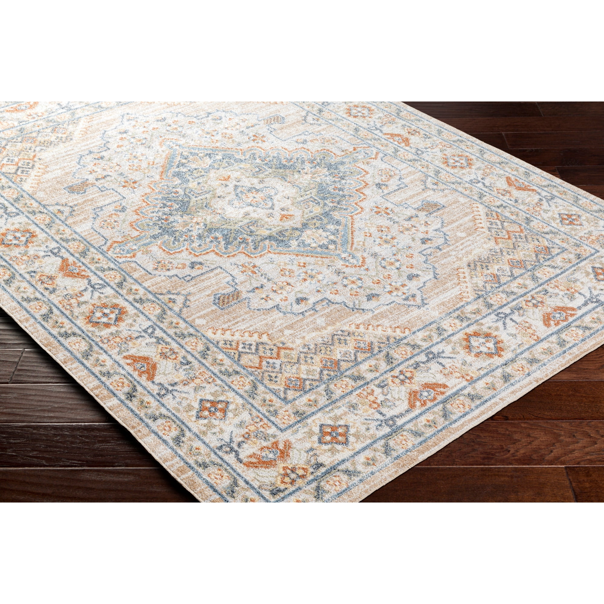 Artistic Weavers Lillian Medallion Machine Washable Area Rug, Blue/Brown ,9'2" x 12'4"