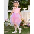 thumbnail image 3 of Oudiya Toddler Tutu Dress Little Girls Irregular Tulle Princess Birthday Party Formal Dresses, 4-8Y, 3 of 7