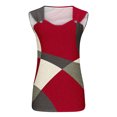 thumbnail image 4 of Simua Summer Tank Top for Women, Ladies Colorr Block Printed Suspender Metal Spaghetti Straps Sleeveless Round Neck Top, Size S-2XL, 4 of 5