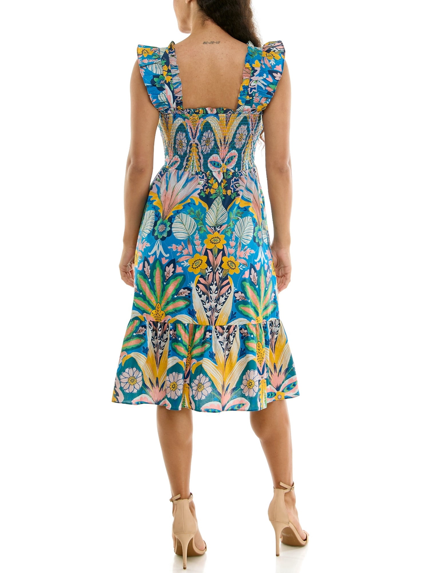 Nanette Lepore Women's Smocked Flutter Sleeve Midi Dress, Sizes XS-XXXL