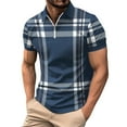 thumbnail image 5 of CONZONE Men's Polo Shirt Short Sleeve Casual Polo Shirt for Men Plaid Breathable Slim Fit Cozy Summer Golf Shirts, 5 of 7