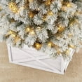 thumbnail image 3 of Christmas Tree Collar Washed White Wooden Tree Collar Tree Stand Cover Christmas Tree Skirt Collar 22 L, 3 of 9