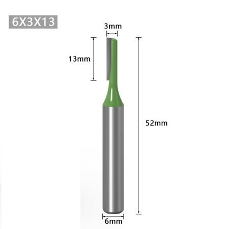 

6mm Shank Milling Cutter Wood Carving Single Double Flute Straight Router Bit