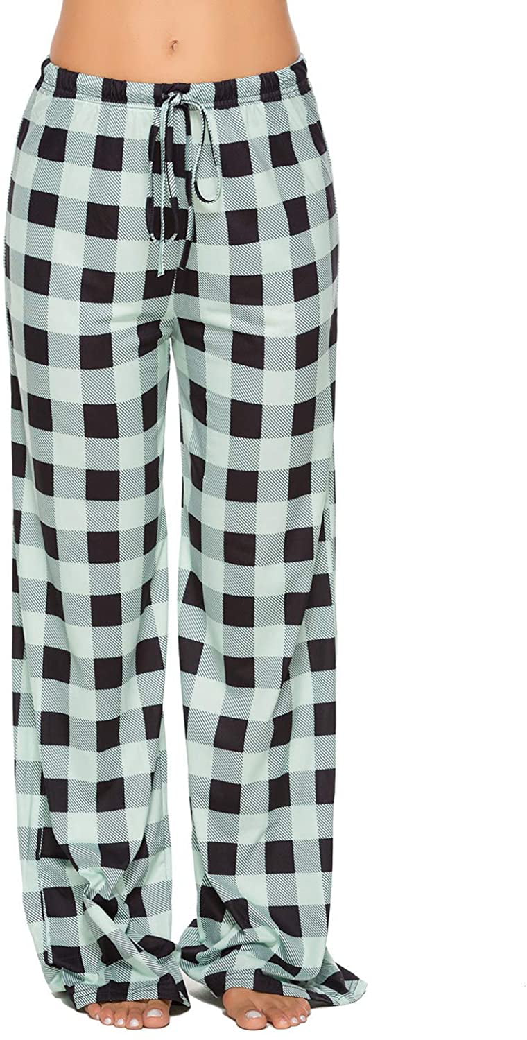 Women's Pajama Lounge Pants Christmas Plaid Striped Comfy Casual Floral Palazzo Drawstring Wide Leg Plus-Size Pants