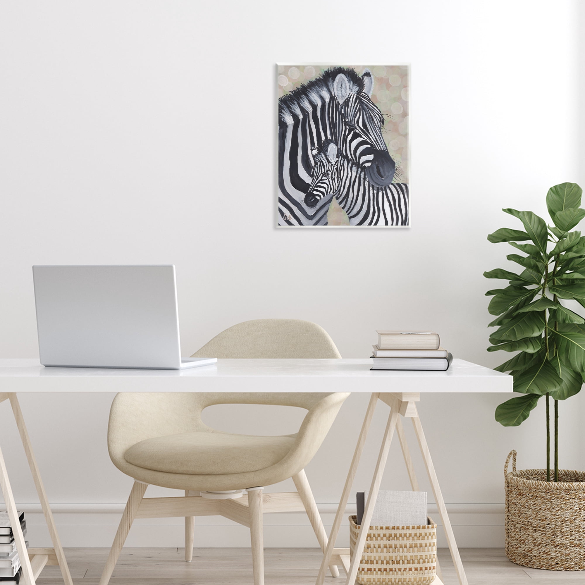 Stupell Industries Mama Zebra & Her Foal Wall Plaque Art, design by Sarah Waldron Kimball