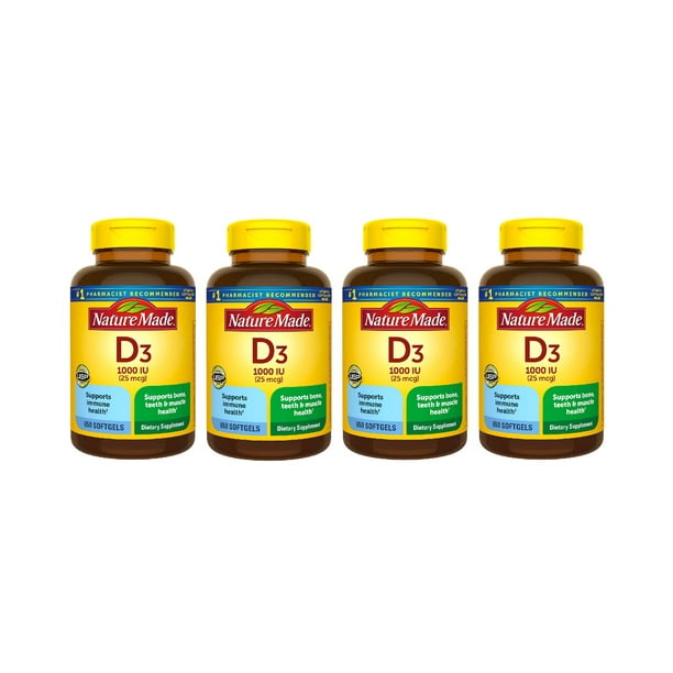 Nature Made Vitamin D3 25 mcg., 650 Softgels 4PK