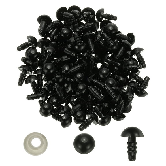 Uxcell 9mm Safety Eyes, 150 Set Plastic Craft Eyes with Washers for Stuffed Animals DIY Craft
