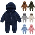 thumbnail image 7 of YanHoo Toddler Baby Fleece Footie Fleece Hooded Jumpsuits Long Sleeve Zip Up Snowsuit Pajamas Winter Thicken Warm Onesies Romper Coat for Newborn Girls Boys, 7 of 7