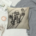 thumbnail image 2 of MLJA Throw Pillows Cover Winter Ski Snowboard Board Sketch Sports Recreation Drawing Equipment Extreme Snow Jumping Cushion Case for Fall Home Decor, 2 of 5
