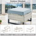 thumbnail image 5 of Bellefurn Outdoor Ottomans for Patio Set of 2,PE Wicker Steel Frame Outdoor Foot Rest with Removable Cushions for Patio Furniture Sets All Weather Rattan Footstool Ottoman for Balcony Backyard, 5 of 6