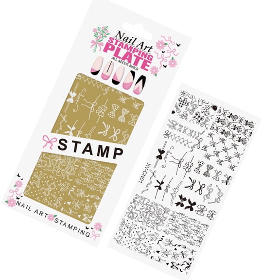 Zeiwohndc Golden Nail Stamping Tool With Multiple Patterns For Salon Quality DIY Nail