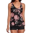 thumbnail image 4 of Tankini Swimsuits for Women Two Piece Floral Print Tank Top With Boyshorts Tummy Control Swimming Bathing Suits, 4 of 6