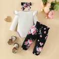 thumbnail image 5 of Godderr 0-18M Newborn Girls Clothes Letter Romper Floral Pants with Headband Outfits 3PCS Classic Comfort Spring Autumn Clothes, 5 of 5