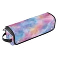 thumbnail image 2 of Hair Tool Organizer Bag with Heat Resistant Mat Removable Travel Storage Case for Hot Air Brushes Curling Irons Watercolor Powder Blue Pattern, 2 of 8