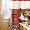 thumbnail image 3 of No Hook Shower Curtain, Red Rooster Shower Curtains for Bathroom with See Through Top Window, Farmhouse Animals Spring Floral Rustic Waterproof & Washable Bath Curtain Standard 72"x72", 3 of 9
