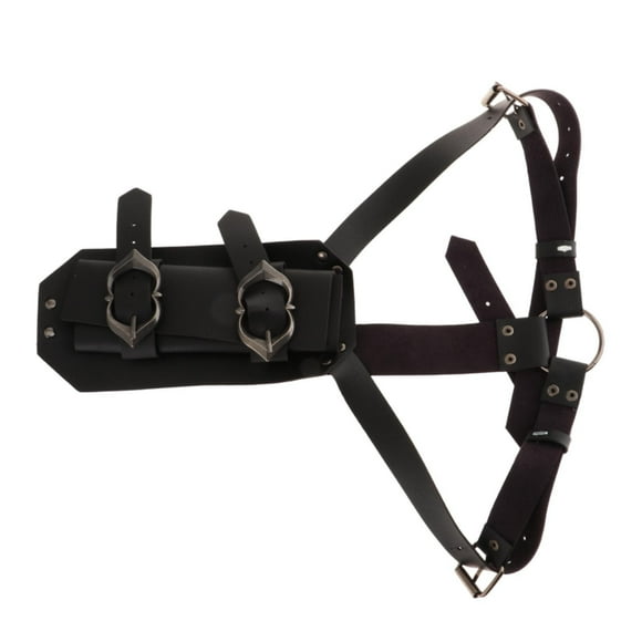 Vaina de guerrero medieval Hugo Accesorios disfraz cosplay Soporte de Cuero PU Negro