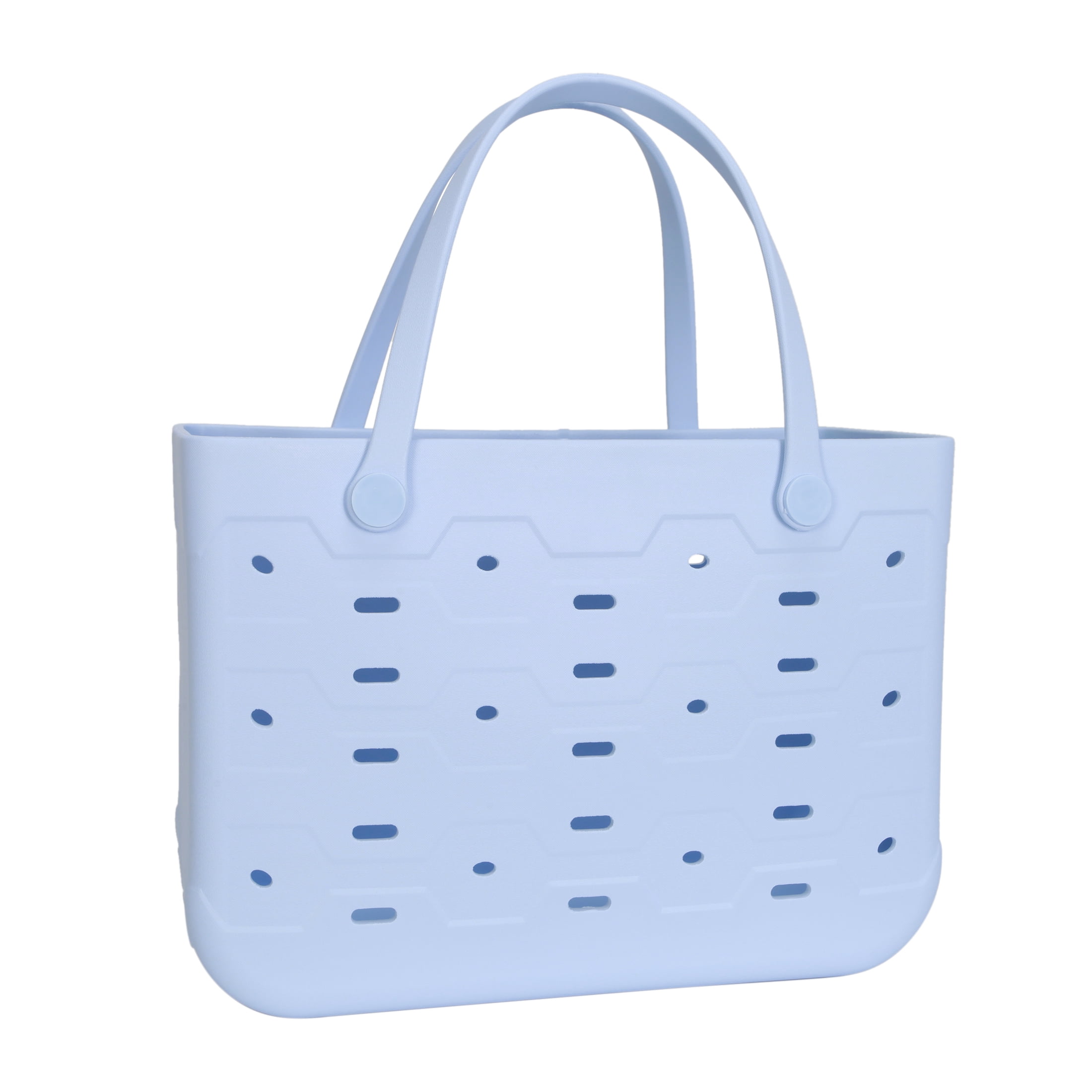Mainstays All Purpose, Large EVA Flex Tote – 18in W x 8.75in D x 13in H – Waterproof, Washable - Pale Blue