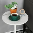 thumbnail image 3 of White round side table Small end table 2 piece set Modern décor dining table Pedestal Drink table with marble base Suitable for small spaces Living room Bedroom Outdoor, 3 of 7