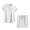 White, variant on Cavosen Mens Suits for Summer 2PC Big and Tall Drawstring Short Sleeve V Neck Shirt Shorts Solid Beach Sets with Pockets