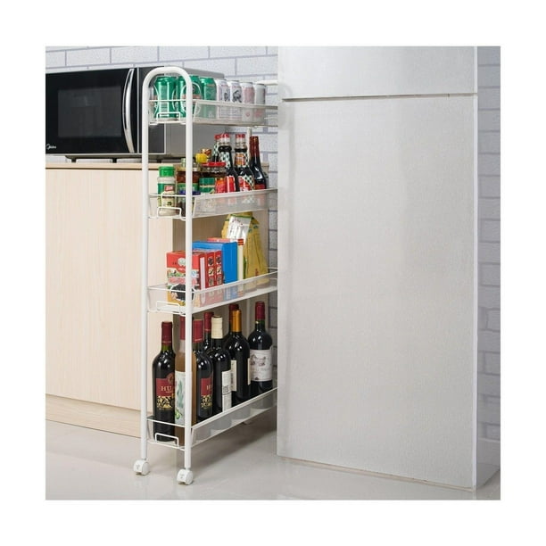 Ktaxon 4 Tier Kitchen Slilm Rolling Storage Cart Slide Out Trolley Shelve Walmart Com Walmart Com