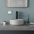 thumbnail image 4 of 12" Matte Grey Basin with Pop Up Drain Round Countertop Vessel Sink for Bathroom, 4 of 11