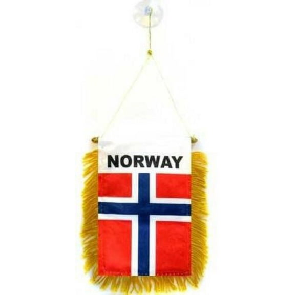 Norway MINI BANNER FLAG GREAT FOR CAR & HOME WINDOW MIRROR HANGING 2 SIDE