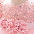 thumbnail image 4 of Zwiiyzr 6M-5T First Communion Dress Flower Girl Dress Elegant Lace Satin A-Line Bridesmaid Princess Dress for Wedding Party Pink, 4 of 9