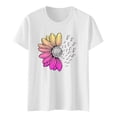 thumbnail image 4 of Tnhcen Women's Summer Personalized Floral Print Cotton T-Shirt - Loose Fit Breathable Basics Plus Size S-2XL Casual Summer Tops, 4 of 5