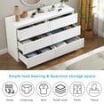 thumbnail image 6 of YYAo Chest of Drawers, Storage Organizer Unit,White 6 Drawer Dresser for Bedroom, Wide Modern Chest of Drawers No Handles for Living Room, Hallway, Entryway, 6 of 13