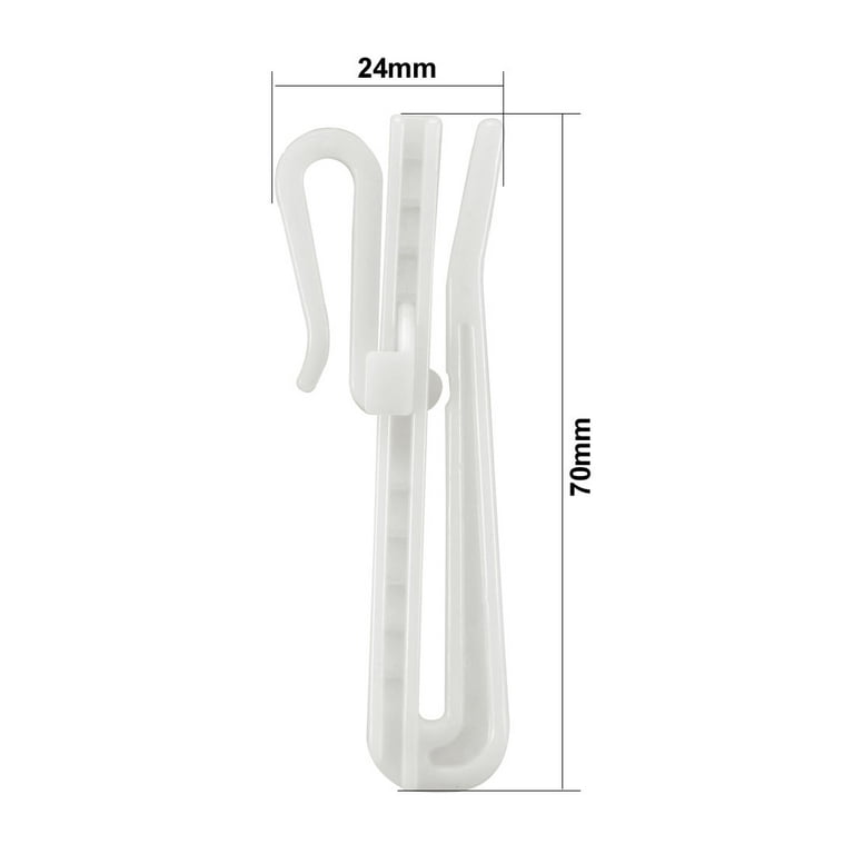 REGALWOVEN Plastic Adjustable Depth Pinch Pleat Locking Curtain Clip Hook  20Pcs