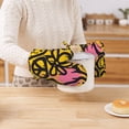 thumbnail image 7 of DouZhe Oven Mitts and Pot Holders Sets, Psychedelic Hippie Smile Graffiti Prints Non-Slip Heat Resistant Kitchen Oven Silicone Glove, 7 of 7