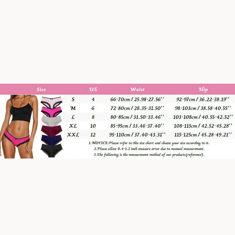 MRULIC panties for women Panties Stretch Soft Underwear Women Lace Sexy Women's  Panties Hot Pink + XXL 