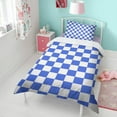 thumbnail image 4 of Blue White Checkered Duvet Cover and Pillowcase Set for Single Bedding, Bedroom Accessories for Kids Teens, 4 of 5