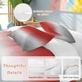 thumbnail image 2 of 3 Piece Red Gray Ombre Duvet Cover Set Twin Size, Microfiber Comforter/Quilt Cover with Corner Ties and 2 Pillowcases, Modern Gradient Abstract Art All Season Soft Bedding with Zipper Closure, 2 of 8