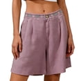 thumbnail image 5 of Nkmbld Women's Shorts Summer Casual Elastic Waist Boho Wide Leg Embroidered Beach Vacation Shorts, 5 of 5