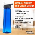 thumbnail image 4 of Plastic Bottles with Drink Spout 22 oz. Set of 10, Bulk Pack - Great for Gym, Hiking, Cycling, Camping, Backpacking, School - Blue, 4 of 5