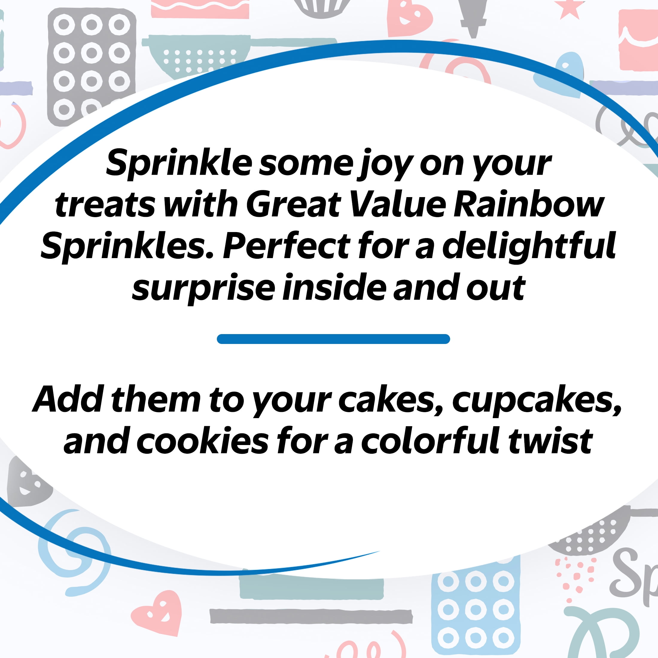 Great Value Rainbow Decorating Sprinkles, 2.7 oz