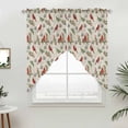 thumbnail image 2 of Swag Valance Curtains for Windows, Cardinal Bird Light Filtering Kitchen Curtains with Rod Pocket, Holly Branches Berry Winter Beige Window Treatment Valances for Living Room, 36x36 - 2 PCS, 2 of 9