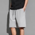 thumbnail image 2 of BXINGOHAI Mens Shorts Drawstring Athletic Vacation Elastic Waist Summer Shorts for Men Lightweight Casual Trendy Shorts Gray,M, 2 of 6