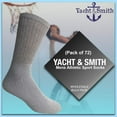 thumbnail image 5 of Yacht & Smith Mens Wholesale Bulk Cotton Socks, Athletic Sport Socks Shoe Size 10-13 (72 Pairs Gray), 5 of 7