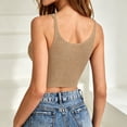 thumbnail image 5 of Lorvain Women's Khaki V Neck Tank Top, Solid Sleeveless Knit Sweater Vest Casual Summer Tank Top for Daily Streetwear, 5 of 7