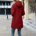 thumbnail image 4 of Ynynloco Women Waterproof Outdoor Hiking Raincoat Machine Washable Lined Rain Jacket Lightweight Hooded Jackets Trench Coats S-XXL, 4 of 8