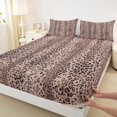 thumbnail image 3 of Manfei Aesthetic Brown Queen Sheet Sets 4 Pieces, Leopard Cheetah Print Flat Sheet, Wild Animal Queen Fitted Sheet, Lightweight Room Decor, 3 of 7