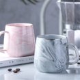 thumbnail image 4 of Taza de cerámica con patrón de mármol de lujo chapada en oro con asa tazas mañana leche café té taza rosa gris pareja regalo hogar 1 Uds Xemadio 2030166-2, 4 of 4