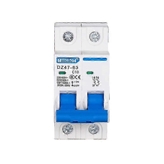 DZ47-63 10A 16A 20A 25A 32A 40A 50A 63A 2P CA 400V Mini Disyuntor MCB Interruptor de corte Interruptor de disyuntor