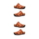 thumbnail image 4 of Qarigey 1 par de sandalias de cuero para hombre, informales, elegantes, impermeables, antideslizantes, de Color sólido, zapatos de viaje para Rojo marrón treinta y nueve 2piezas, 4 of 4