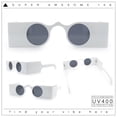 thumbnail image 2 of Keyhole Bridge Rectangle Bar Shape Round Circle Lens Hipster Sunglasses White - Black, 2 of 8