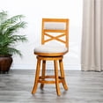 thumbnail image 7 of 30-Inch Bar Stool with X-Back Design, Natural Finish, and Beige Fabric Seat for Kitchen or Dining, 7 of 7